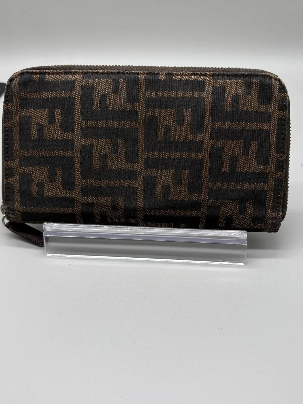 Fendi Zucca FF Canvas Zip-Around Wallet